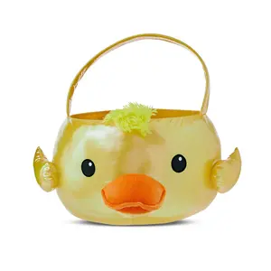 Easter Jumbo Plush Yellow Duck Easter Basket, 21 in x 16 in, by Way To Celebrate