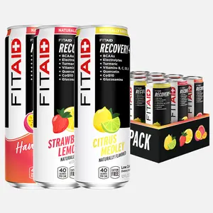 FITAID Clean Workout Recovery Drink, 3 flavor Variety Pack, Citrus Medley, Strawberry Lemonade, Hawaiian Nectar, BCAAs, Glucosamine, Electrolytes, Omega-3s, Paleo, Vegan & Gluten-Free