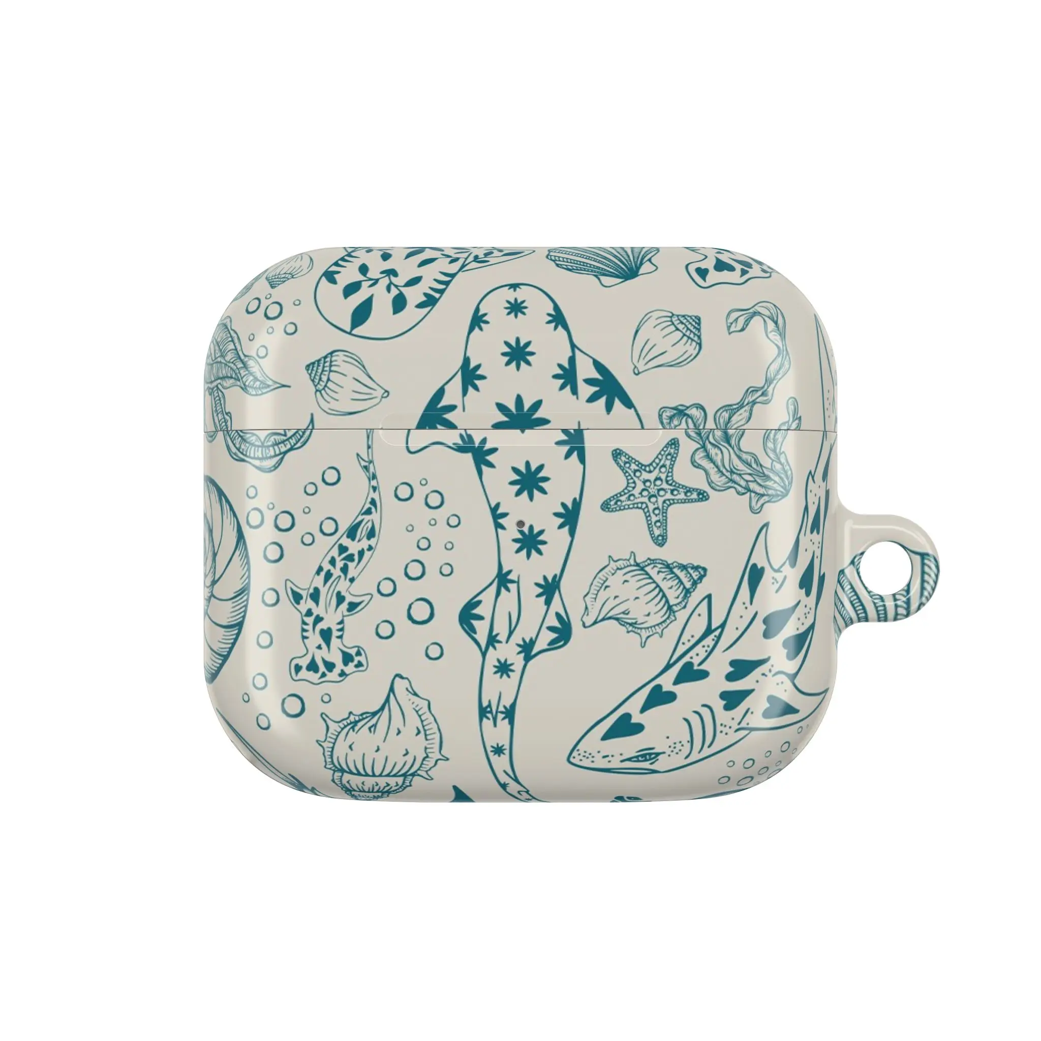 Blue Ocean Whale Shark AirPods Case, Boho Hammerhead Shark - Marine Life AirPods Cover for AirPods 4 Airpods 3 Airpods Pro 2 AirPods Pro Gen 3 | Under the Sea Ocean Theme, Cute Gift for Ocean Lovers Men Women Him Her