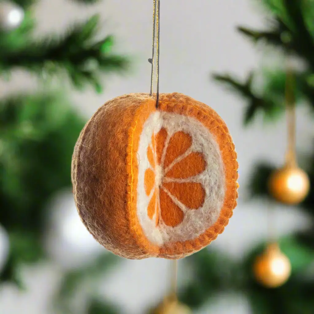 Handmade Orange Ornament - Kyrgyzstan