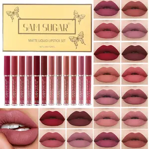 Velvet matte lip kit, Matte lipstick set, Matte Lip Gloss, Matte Stain, waterproof, smudge-proof, smooth application, long-lasting makeup effect, Lipstick, Cosmetic