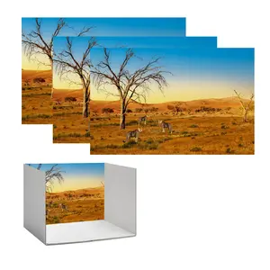 5 pieces of peel and paste animal plain stickers, model landscape plain background effect stickers, DIY Decal Film, used for DIY sand tables and miniature house grassland miniature model decoration