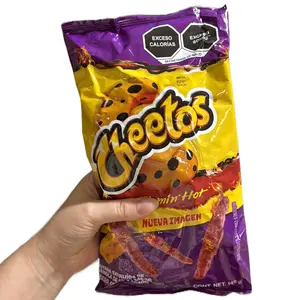 10-Pack Sabritas Cheetos Xtra Flamin’ Hot Big bag, Mexican Snack Lemon Chilli Crispy