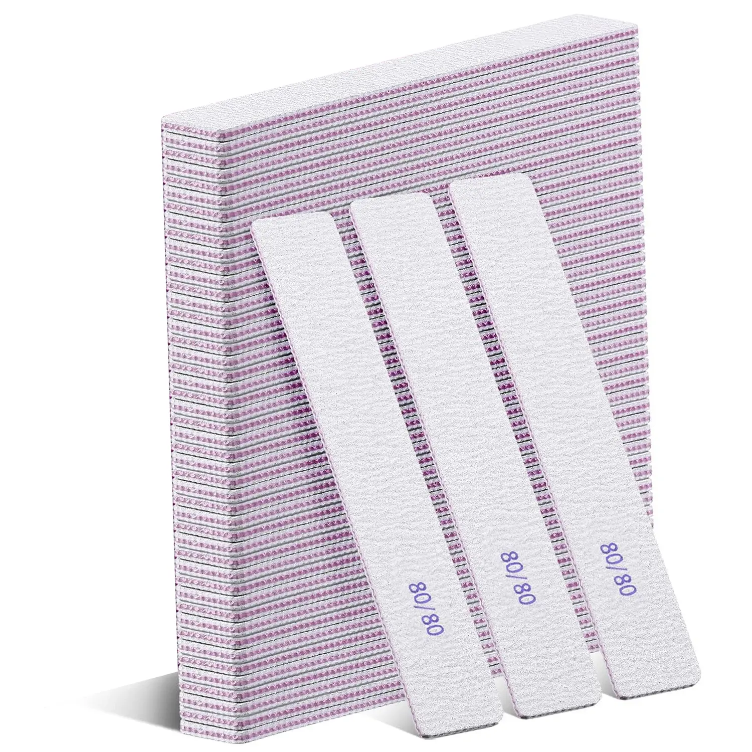 50 Pcs Nail Files, Professional Double Sided 100/180 Grit Emery Boards for a Smooth Finish, Reusable Nails Supplies for Acrylics and Daily Manicures, Acrylic Nails Pedicure Tool