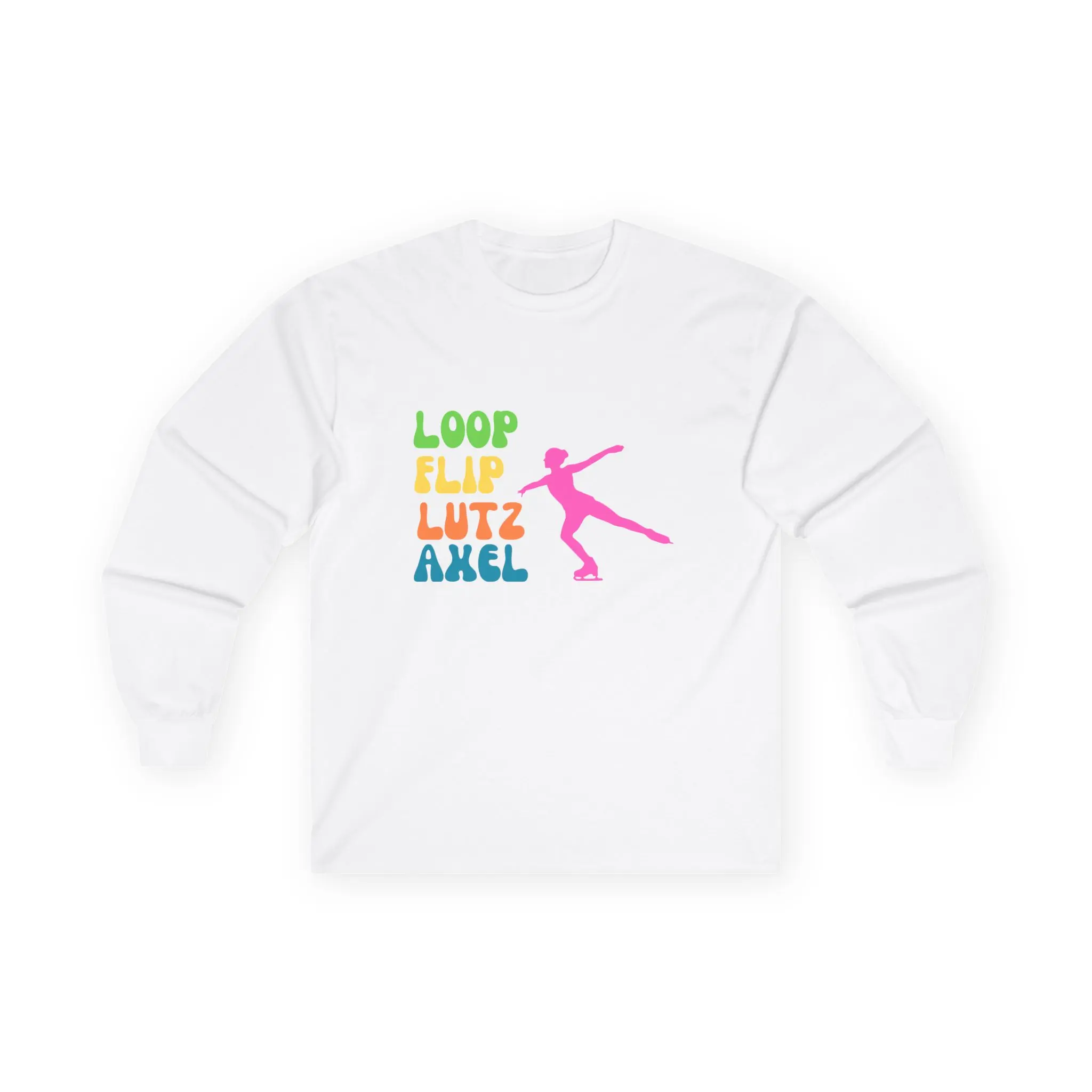 Jumps Figure Skating Long Sleeve Tee| Ultra Cotton Skater Shirt | Loop, Flip, Lutz, Axel Design | Ice Skater Gift.