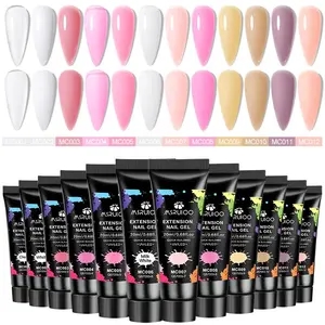 MSRUIOO 20ML Milky White Clear Poly Extension Nail Gel, Soak-off UV Builder Nail Gel for Nail Enhancement and Molding, Nail Extension 3D Hard Gel, Acrylic Nails Gel, Gel Manicure, Gel Nail Polish