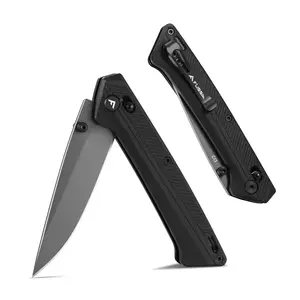 #SpringGlowUp FLISSA Pocket Knife, Folding Knife with D2 Steel Blade, Shaft Lock, G10 Handle, Ball Bearing and Pocket Clip for EDC, Camping, Hiking, Fishing, Outdoor Activities