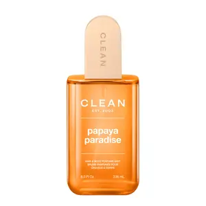 CLEAN | Papaya Paradise Hair & Body Mist Perfume | Long Lasting | Hydrating for Hair & Skin | Fresh Solar Fragrance | Papaya, Mango, Coconut, Vanilla Scent | Cruelty-Free