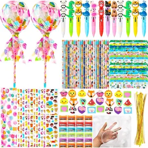 24Pack Giant  Return Gifts for Birthday Party, Giant  with Pencils, Stickers, Erasers, 4-in-1 Pen, for Classroom School Exchange Party Supplies