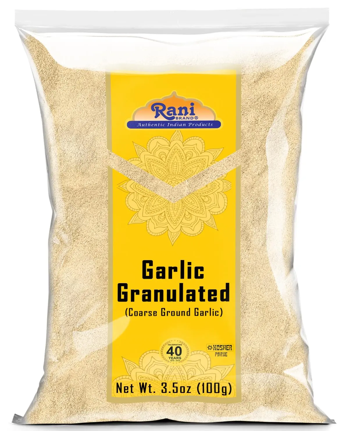 Rani Granulated Garlic (Coarse Ground Garlic) 3.5oz (100g) ~ All Natural | Gluten Friendly | Vegan | NON-GMO | Kosher | No Salt or fillers | Product of USA