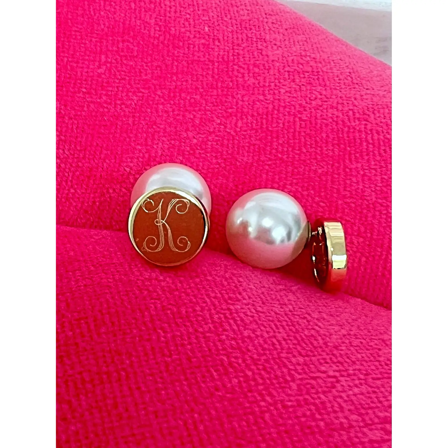 Initial Pearl Peek-a-Boo Studs