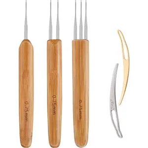 AUGSUN Dreadlock Crochet Hook Tool,Braid Hair Dreadlocks Needle Weaving Crochet for Braid Craft (0.75mm)