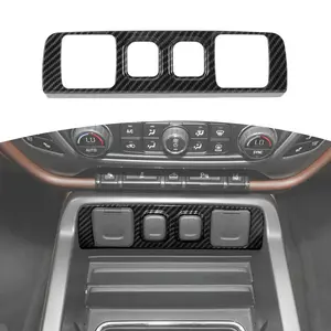 For 2014-2018 Chevrolet/chevy Silverado/GMC Sierra Power & USB Socket Panel Decor Cover car interior sticker Decal Dashboard carbon fiber