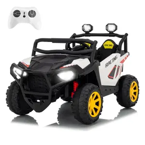 24V Kids Ride-On UTV Truck, Two-Seater Electric Off-Road Vehicle with Remote Control, Full 4-Wheel Suspension, Soft Gradual Start, 3 Speed Modes, Wireless & Bright LED Lights for Kids 2-8
