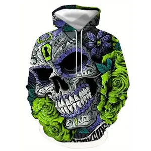 Men’s Fashion Animal Cat Print Sports Casual Hooded Sweatshirt
