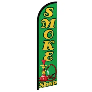 Smoke Shop (Green) Windless Banner Flag