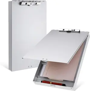 Clipboard with Storage Metal Clip Board Folder Letter Size Form Holder Portfolio Clipboard Binder Clip Posse Box for Nurse  Office Stationery Items 14 x 9.2 x 2 Inches (1 Pcs)