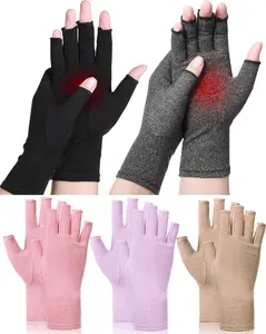 5 Pairs Compression Arthritis Gloves | Fingerless Arthritis Carpal Tunnel Pain Relief Gloves For Men & Women | Hand Support Wrist Brace For Rheumatoid, Tendonitis, Swelling, Crocheting, Typing (M) - Home Improvement.