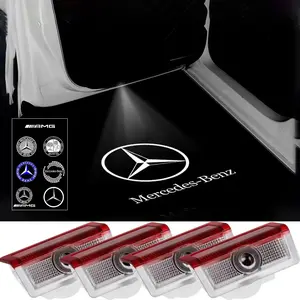 4Pcs Car Door Courtesy Light HD Welcome Lamp For Mercedes Benz Coupe C180 C63 W204 W205 X164 GLC W205 GLE W212 W213 GLS GLA W176