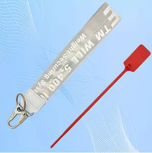 Pvc Key Chain Wristlet for Women & Men Keychain Strap Lanyard Holder with Red Clamp and Clear Strap
