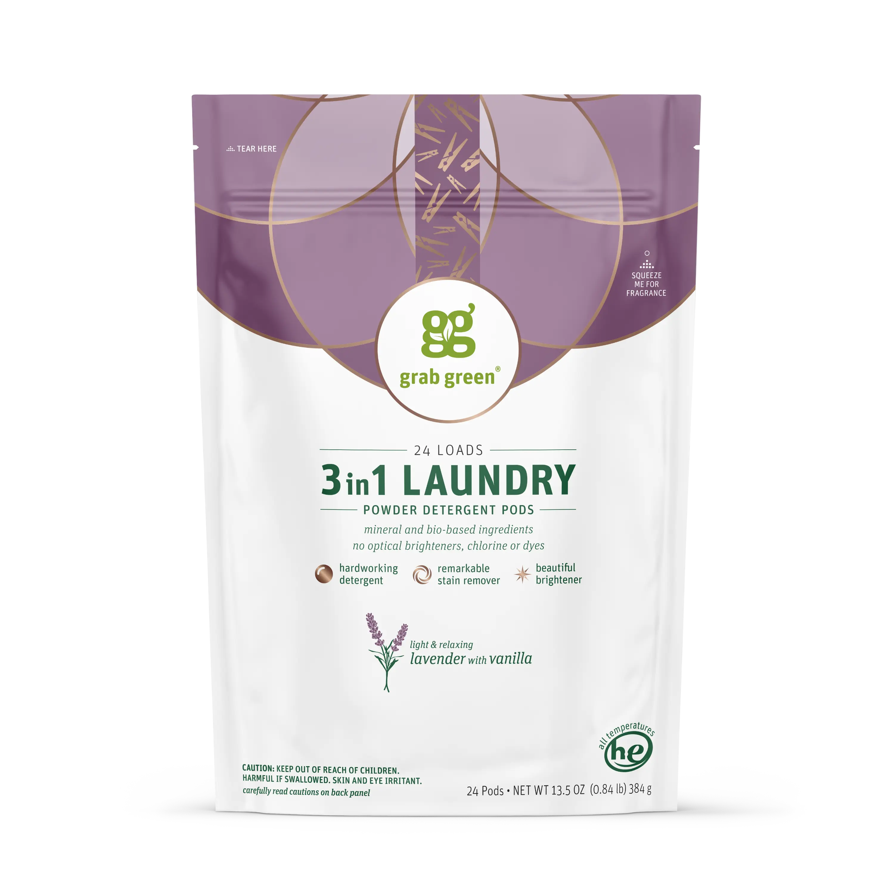 Baby & Maternity 3-in-1 Scented Lavender-Vanilla Laundry Detergent Pods - Washing Capsules, Powder Laundry Detergent for Deep Cleaning, Sensitive Wash, Ultra Strong Baby Care