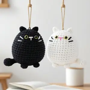 Cat Shape Beginner Crochet Kit, DIY Knitting Material Pack, Includes Tutorial Video, Random Accessory Colors, Perfect for Beginners, Crochet Set Kit, Crochet Supplies Kit