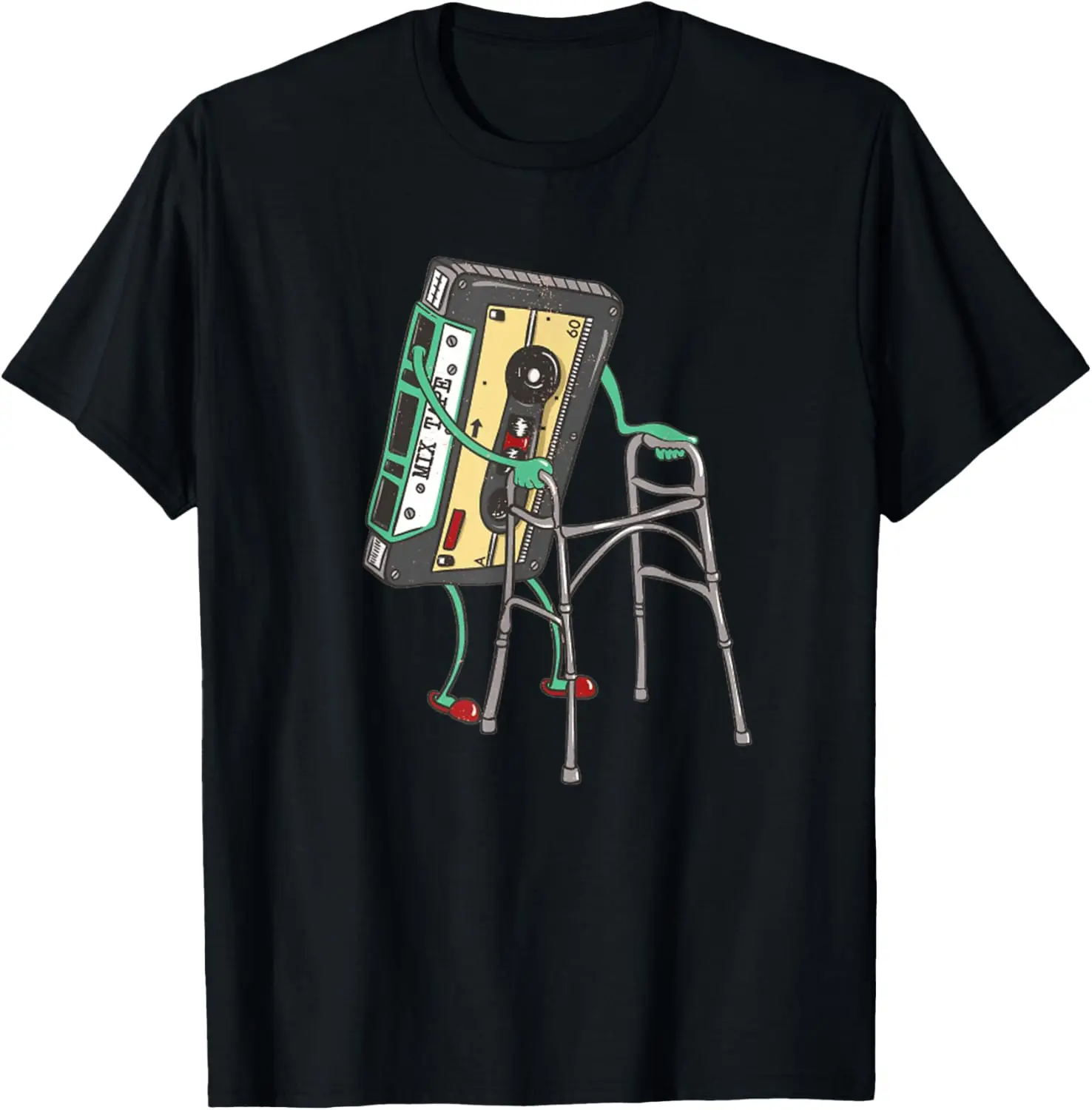 100% Cotton Unisex Funny Retro Cassette Tape Vintage Mixtape 80s 1980s Hip Hop T-Shirt