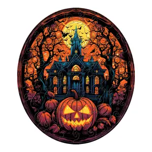 Halloween Pumpkin Wooden Puzzle, Unique Animal Shape DIY Game, Fun Adult Wood Jigsaw Toy, Perfect Halloween Gift Idea