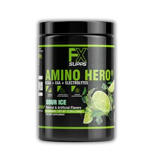 FX Supps Amino Hero BCAA + EAA's Powder 25 Servings for Muscle Recovery & Electrolyte Hydration Athletes Performance Supplement Dietary Optimum