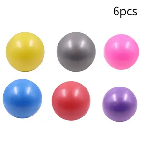 6 Thick Yoga Balls 9.84 Inch PVC Pilates Exercise Ball, 6 Colors for Core Strength Training, Balance and Stability Workout Fitness Ball