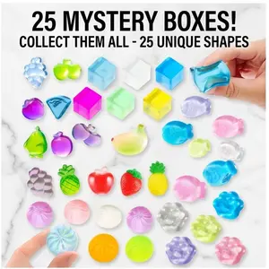 [Gift Ready] 25Pcs Mystery Boxes Mini Squeeze Toys Blind Box Collection | Cute Simulated Fruit Fish Bun Ice Cube Squishies | Sensory Fidget Calming Toys For Focus Stress Relief | Ultimate Birthday Party Favors Christmas Halloween Surprise Gift