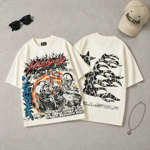 Hell Star Trend Graphic T Shirt Streetwear Y2K TikTok Viral Oversized Cotton Top Summer Daily Casual Party Outfit Urban Hip Hop Harajuku Fashion Men Women Couples Unisex Tee