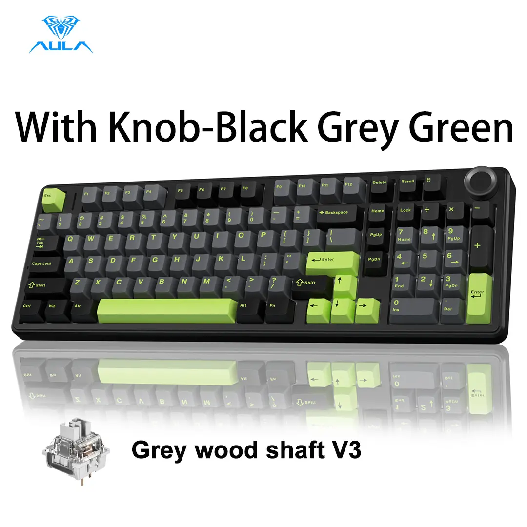 With Knob-Black&Grey&Green