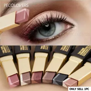 1pc Two-Tone Eyeshadow Stick With Pearlescent & Bright Shimmer, Long-Wear Smudge-Proof, Velvety Soft Texture, Trendy Eye Makeup, For Makeup Newbies & Beauty Fans, Great For Daily Wear Party & Gifts, Glitter Eyeshadow Stick, Beauty Eyeshadows