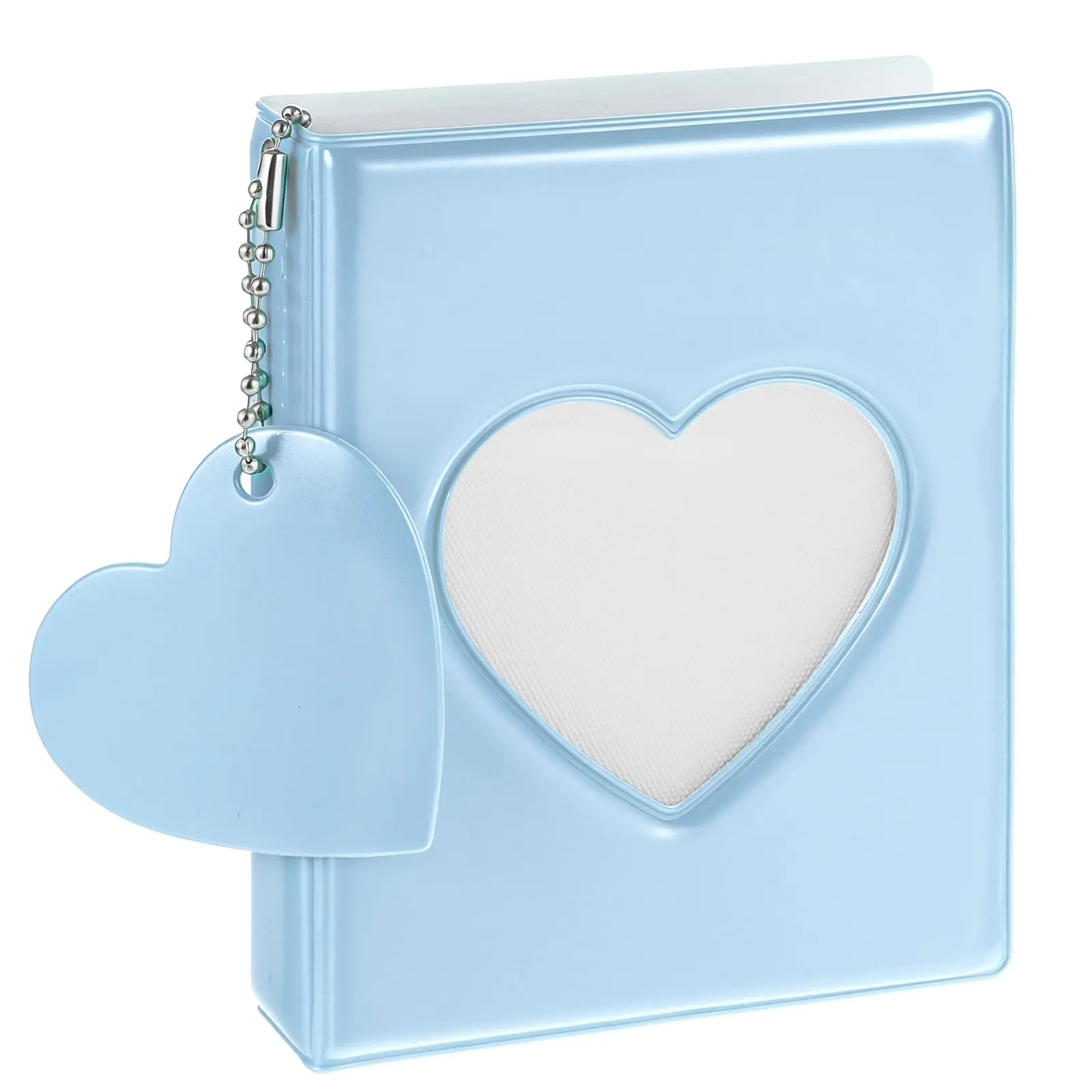 Heart-Shaped Hollow Kpop Photo Card BinderMini Album with 32 Pockets Portable CollectingBook for Kpop Fans Pink Decor Pastel DesignElegant Style