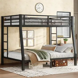 [Bellemave]Metal Bunk Bed for Teens and Adults,Space-Saving/Noise Reduced/No Box Spring Needed,Black