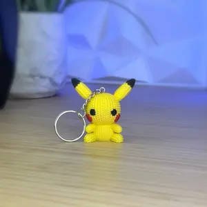 Crochet Pikachu Amigurumi Keychain Figurine
