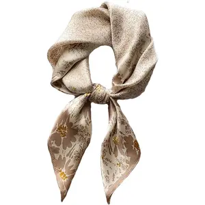 100% Pure Mulberry Silk Square Scarf for Hair-27''x27''- Women Silk Neckerchief Head Wrap Scarf