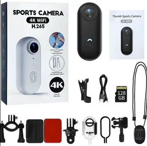 NUISK Thumb Action Camera, Thumb POV Portable Body Cam, Tiny Size, Hands Free, Mount Anywhere Magnetic Sport DV, Bike Cycling, Pet, Vlogging Card Water Proof, Anti-Shake, Lens Ideal Gift for Girls,4k black waterproof ipx7 camara Charging Cable tiktokshops