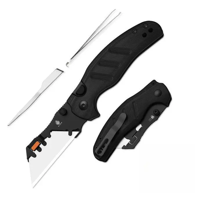 Kizer Sheepdog C01C Uti 2 5Cr15MoV G10 V3488.29JNA3, Multi Function EDC Tool, with Portable Tweezers & Toothpicks