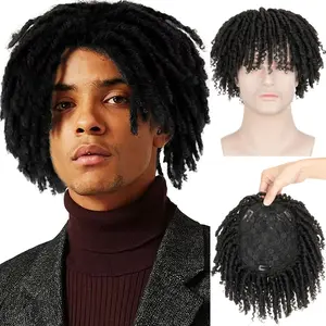 MY-LADY Dreadlocks Toupee Short Braids Wig Synthetic Hair Afro Braided Wigs for Men