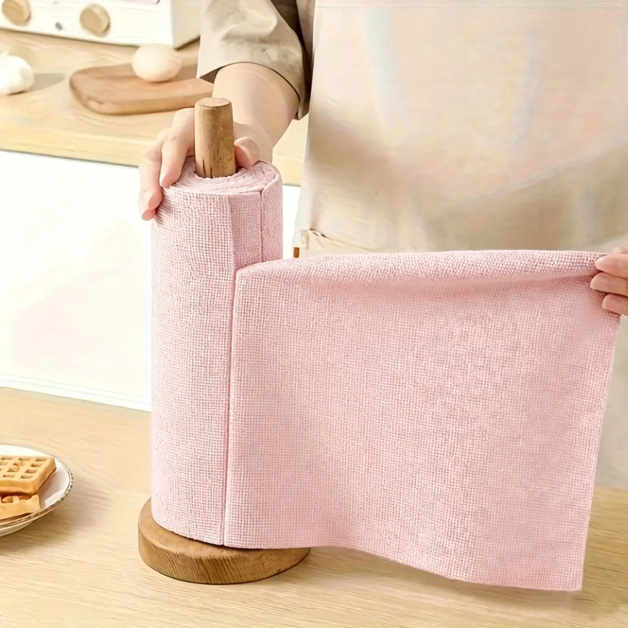 20-Pack Tear-Away Polyamide Synthetic Cleaning Cloth Roll - Soft, Removable, Washable, Ultra-Absorbent for Dishes, Desk, Home & Car Use (1 Roll, Replaces Traditional Options)