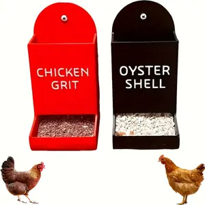 2pcs Oyster Shell and Grit Feeder, Hanging Chicken Feeder Trough, Oyster Shell Feeder for Chickens, Precision Nutrition, No Waste Design, Chicken Coop Accessories, Gravity Feeder for Poultry
