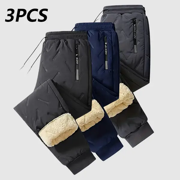 Men's Stylish Trendy Winter Warm Sports Pants Comfortable Fabric with Pockets & Drawstring for Everyday Life Work Travel Running Casual Fitness Wear