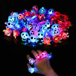 50PCS Halloween LED Glow Rings 15 Styles Flash Rings for Kids & Adults Glow in the Dark Party Favors Fun Accessory for Halloween Parties