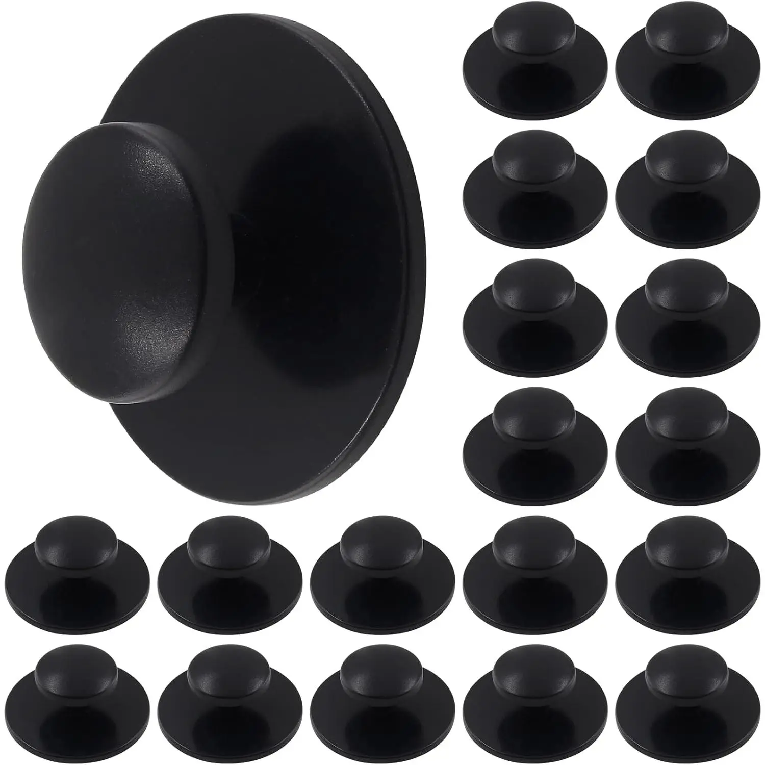 20 Pcs Self-Stick Kitchen Cabinet Knobs Adhesive Dresser Handles Mini Auxiliary Drawer Pulls Helper Convenient Stick Knobs  Cabinet,Dresser,Drawer,Wardrobe(Black)