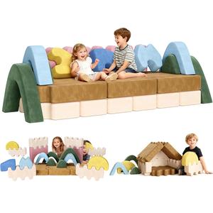 CoziBB 22Pcs Modular Kids Play Couch, Toddler Couch with Convertible and Multifunctional Foam for Inspiring Child Creativity, Kids Couch for Playroom Bedroom