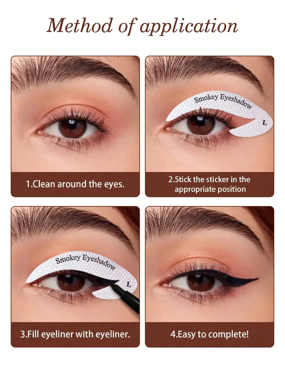 Eye Makeup Helper Patches Classic Smokey Cat Eye Eyeliner Eyeshadow Stencil Stickers