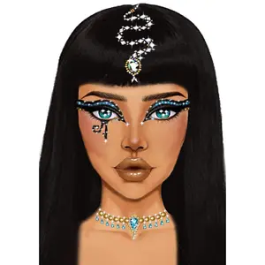 Cleopatra Sparkle Goddess Adhesive Body Jewelry - Shiny Rhinestone Body Sticker Accessories for Party, Costume Event, All Skin Types