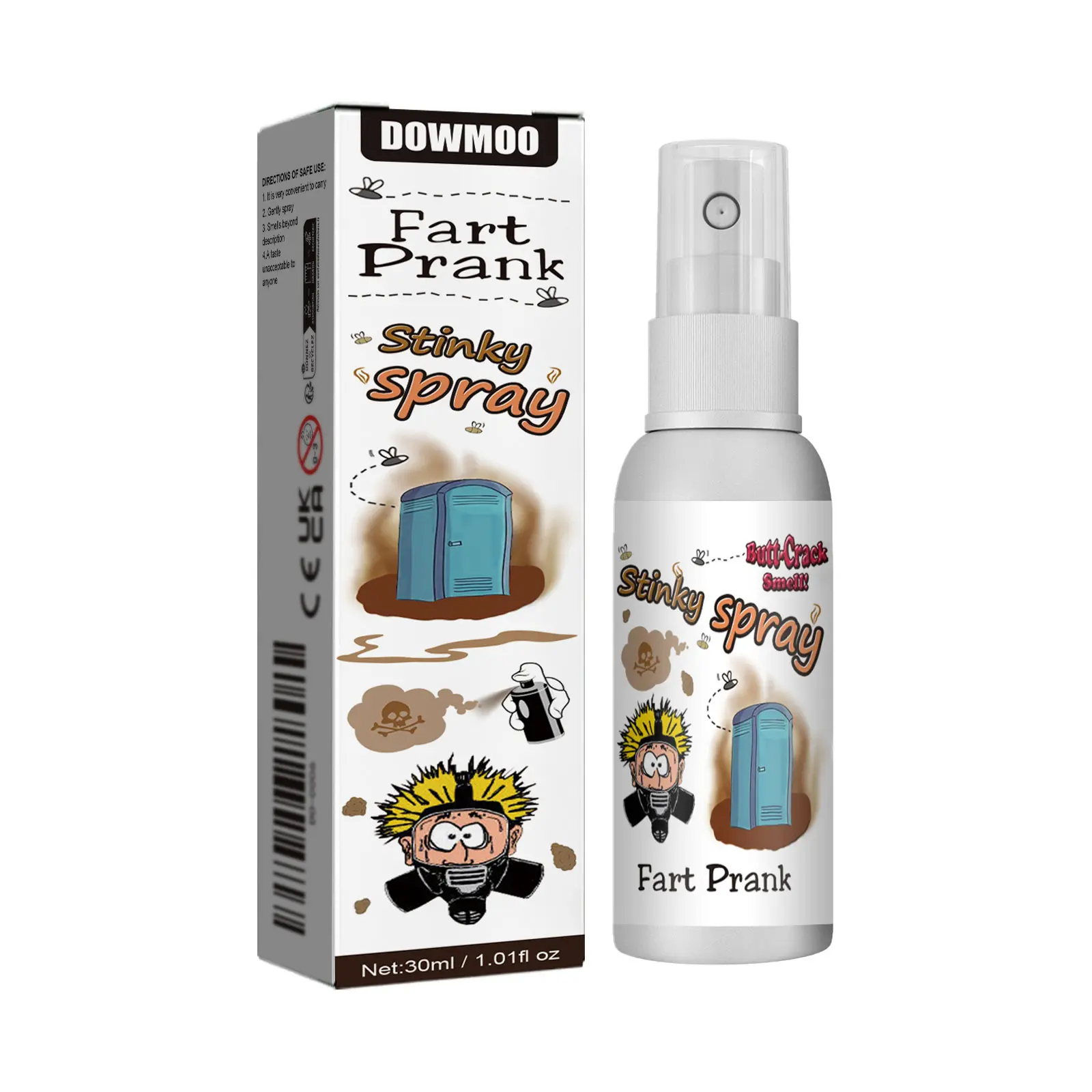 Dowmoo Portable Fart Spray with Fermented Soybean Odor for Adults, Novelty Prank Gift for Birthdays and Parties, Discreet Bottle